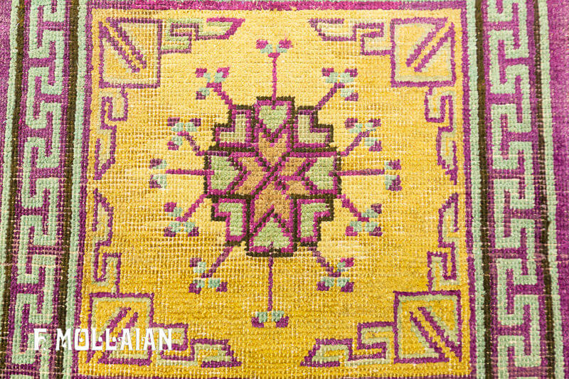 Yellowish Small Khotan Antique Runner Rug n°:A991111